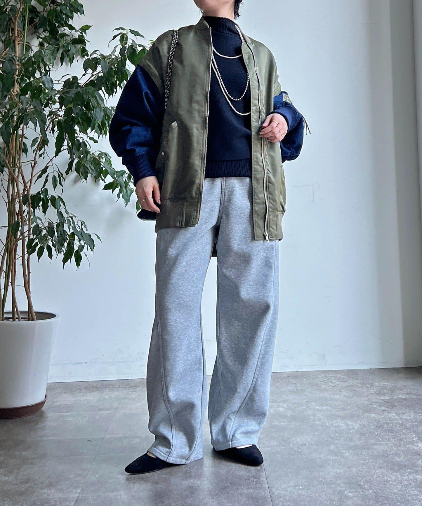 牛仔拼接袖 MA1 夾克