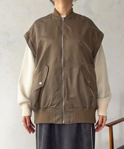 牛仔拼接袖 MA1 夾克