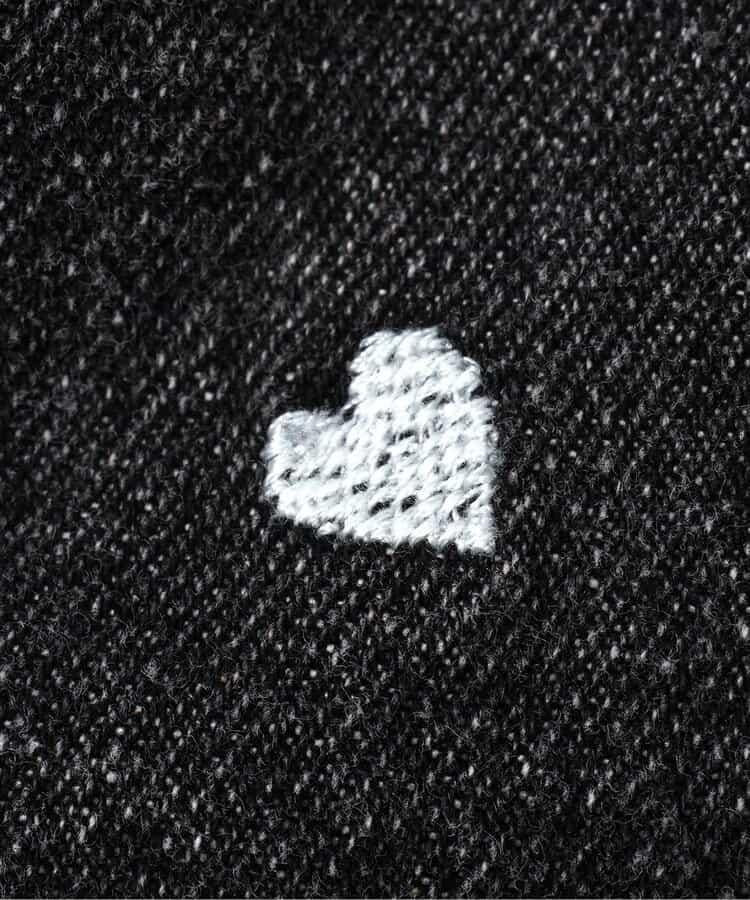 愛心滿版刺繡 彎刀廓形 褲子