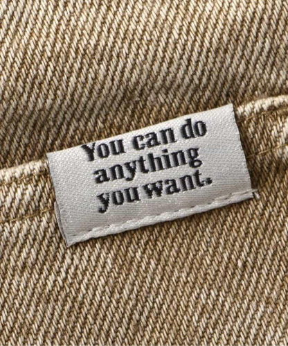 愛心滿版刺繡 彎刀廓形 褲子