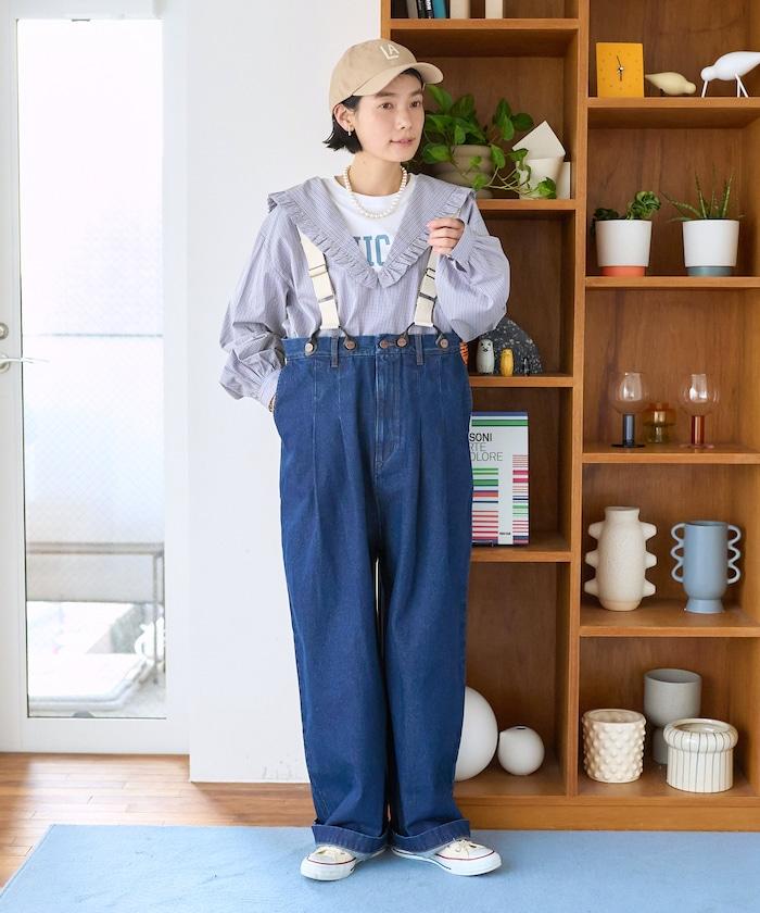 格紋水手領女式襯衫