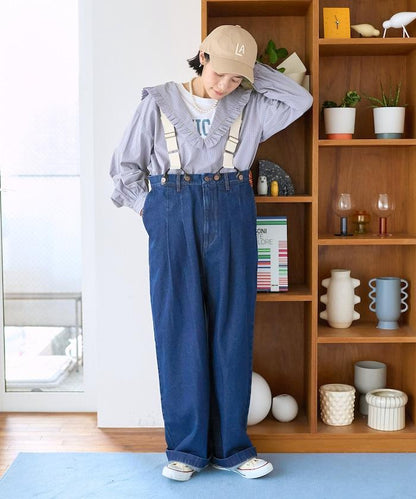 格紋水手領女式襯衫