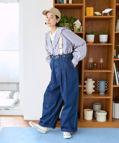 格紋水手領女式襯衫