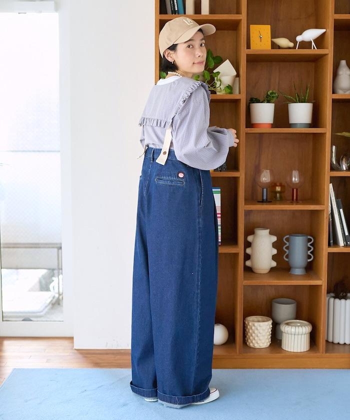 格紋水手領女式襯衫