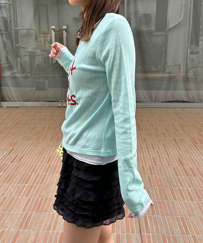 手寫Logo Eyelet Henley 疊穿上衣