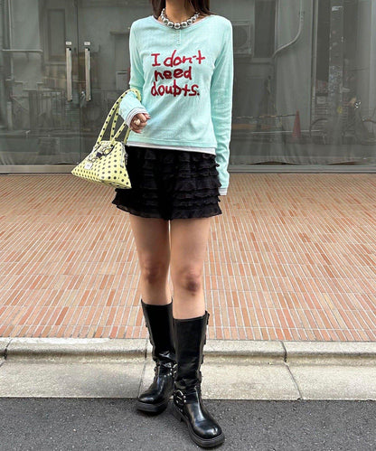 手寫Logo Eyelet Henley 疊穿上衣