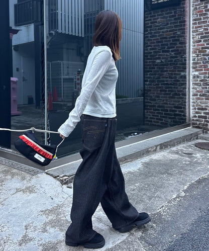 手寫Logo Eyelet Henley 疊穿上衣