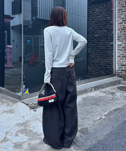 手寫Logo Eyelet Henley 疊穿上衣