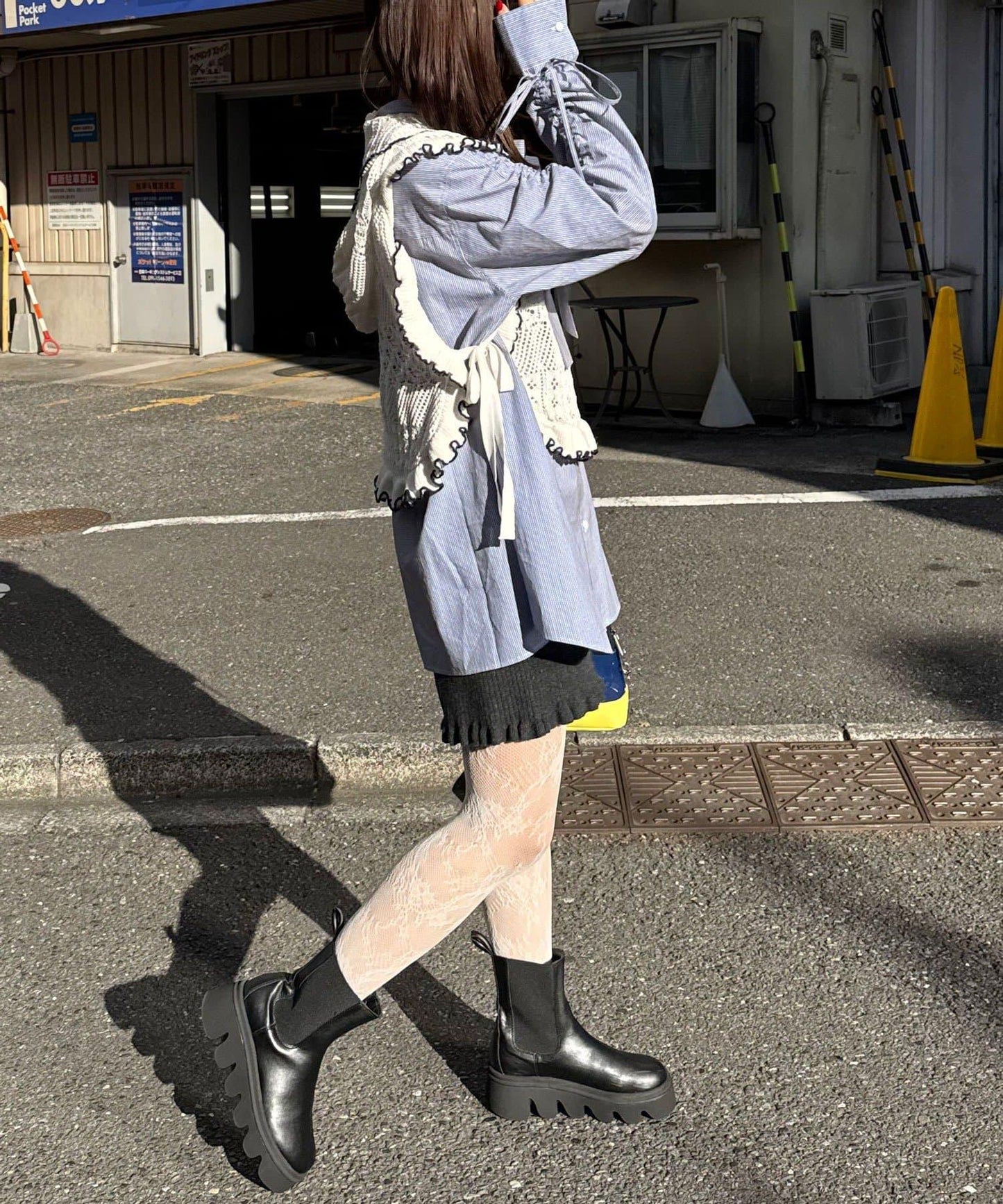 連帽 荷葉邊卷邊 針織 背心