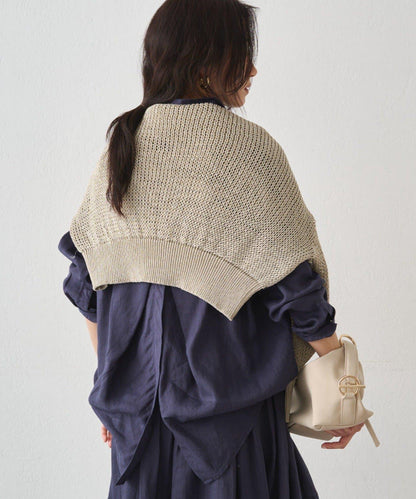 亞麻後繫帶設計襯衫