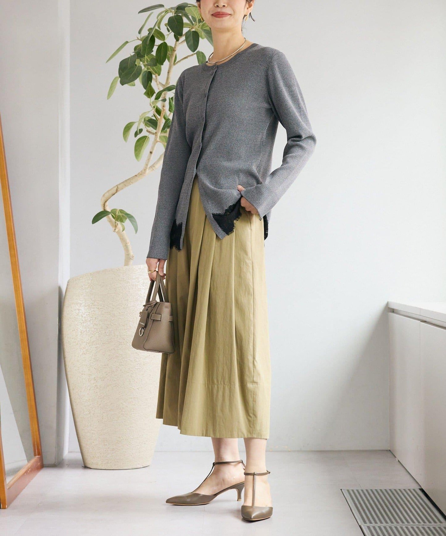 趣味感設計 褶襉闊腿 裙褲