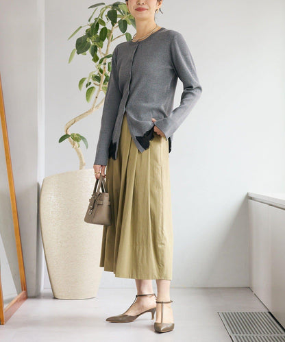 趣味感設計 褶襉闊腿 裙褲