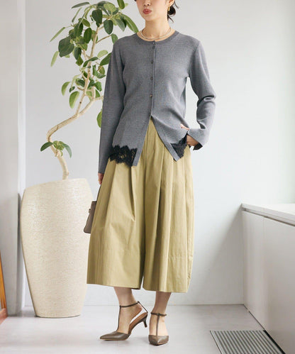 趣味感設計 褶襉闊腿 裙褲