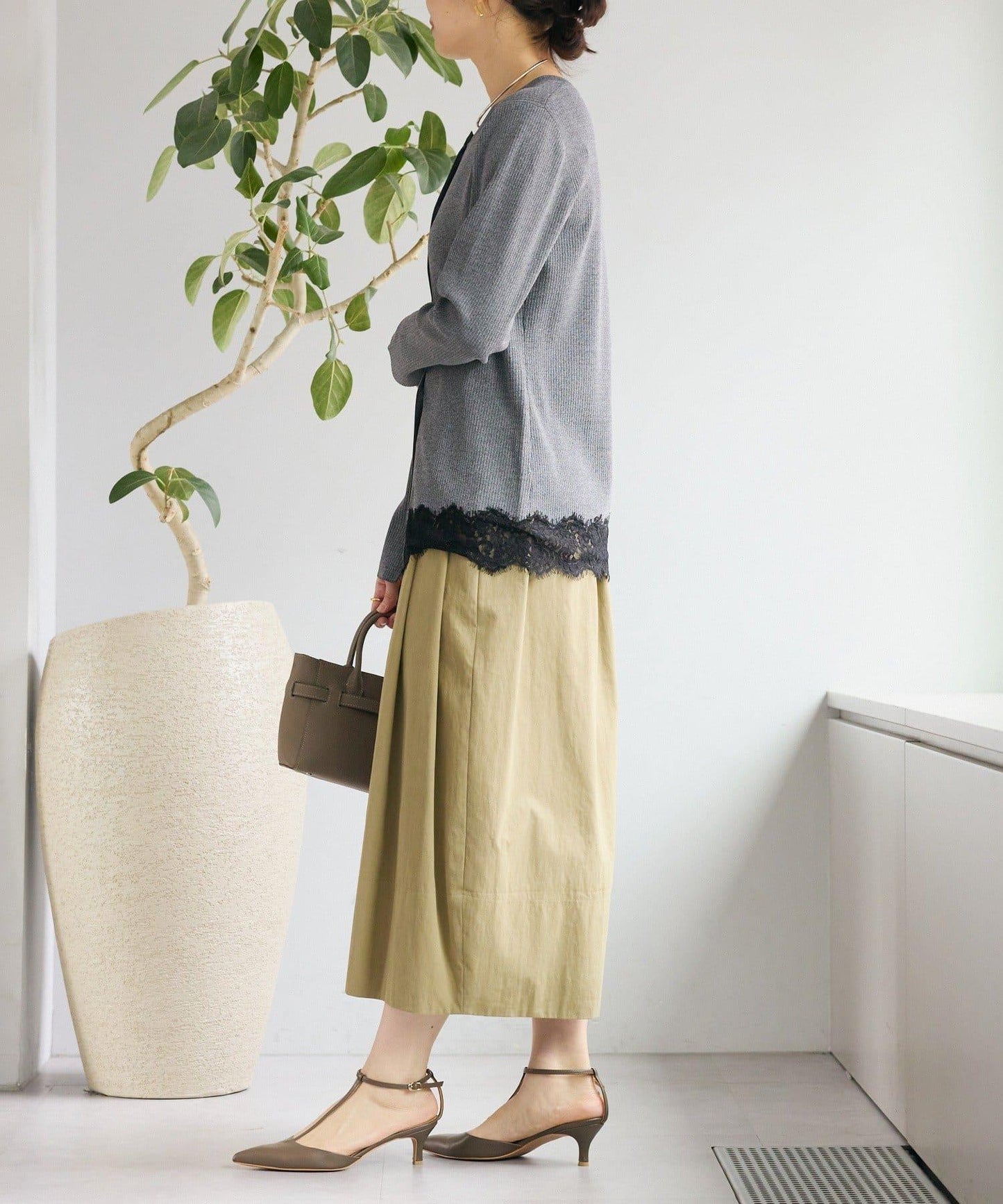 趣味感設計 褶襉闊腿 裙褲