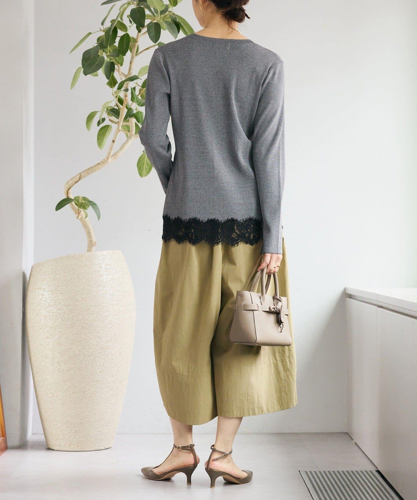 趣味感設計 褶襉闊腿 裙褲