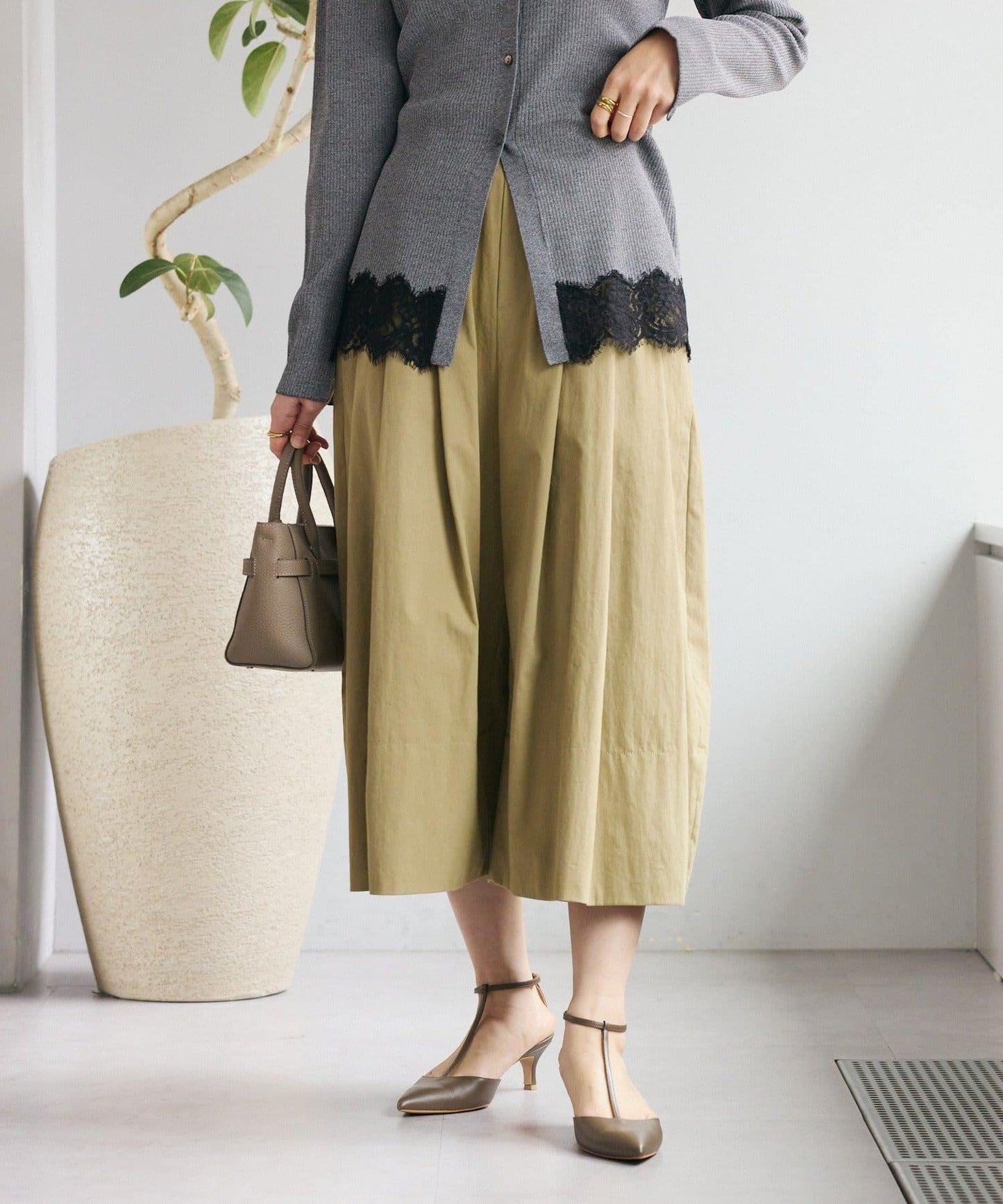 RIVE DROITE 褶襉寬鬆闊腿裙褲