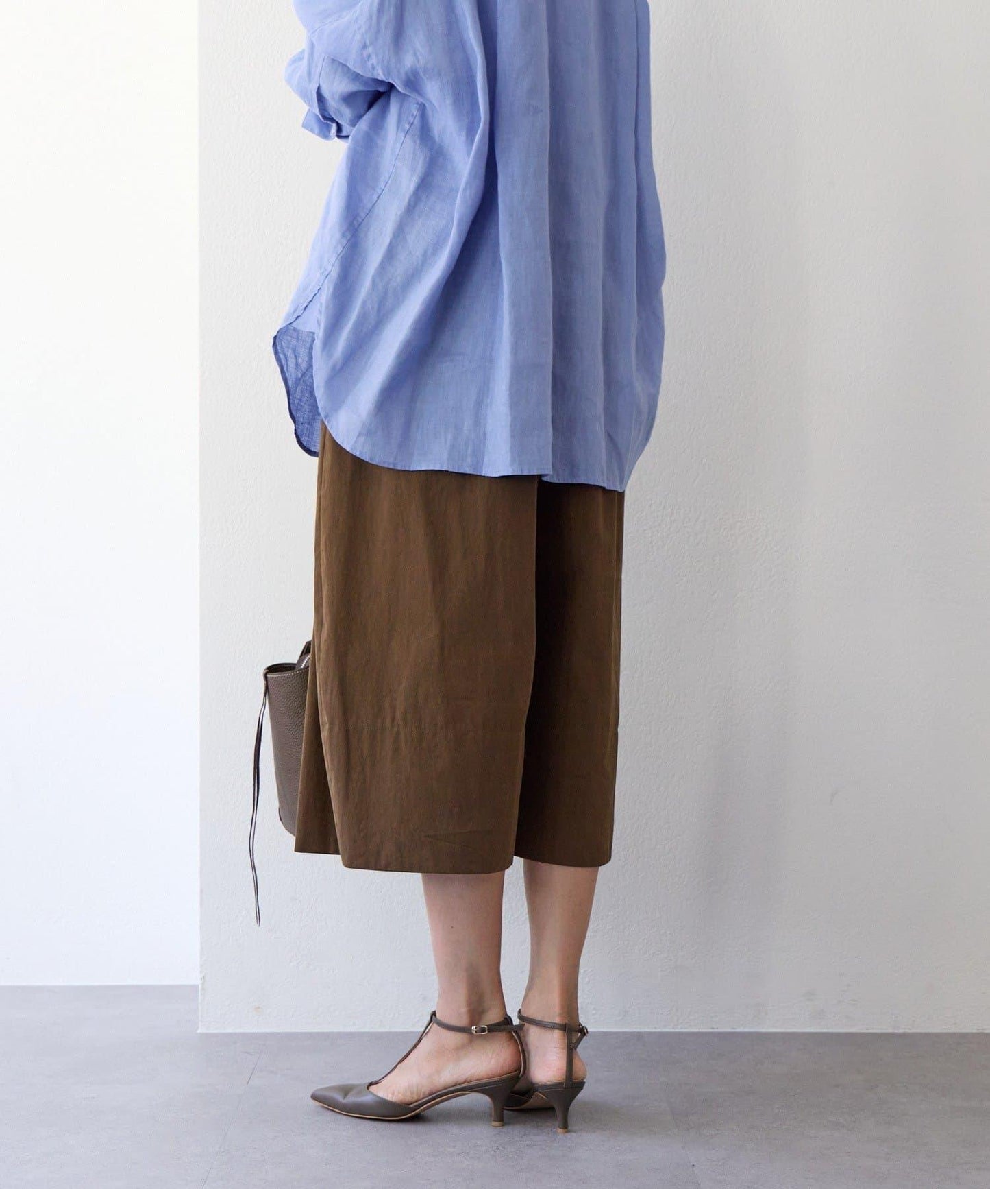 趣味感設計 褶襉闊腿 裙褲