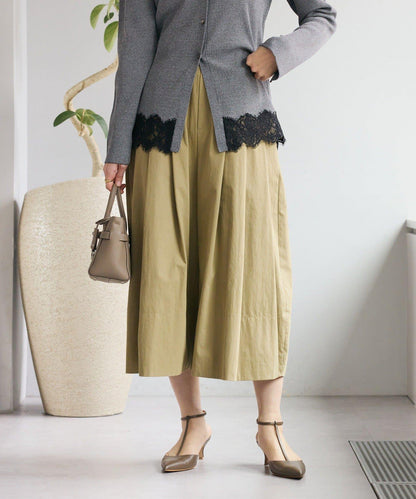 趣味感設計 褶襉闊腿 裙褲