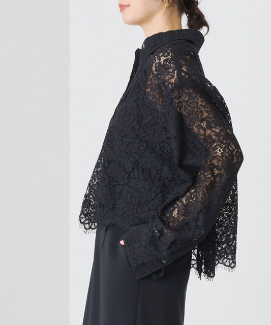 女性感鬆弛風 短款 蕾絲 襯衫（款）