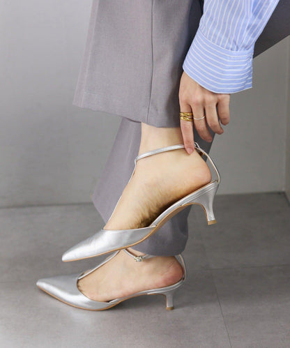 銀色綁帶 穆勒鞋