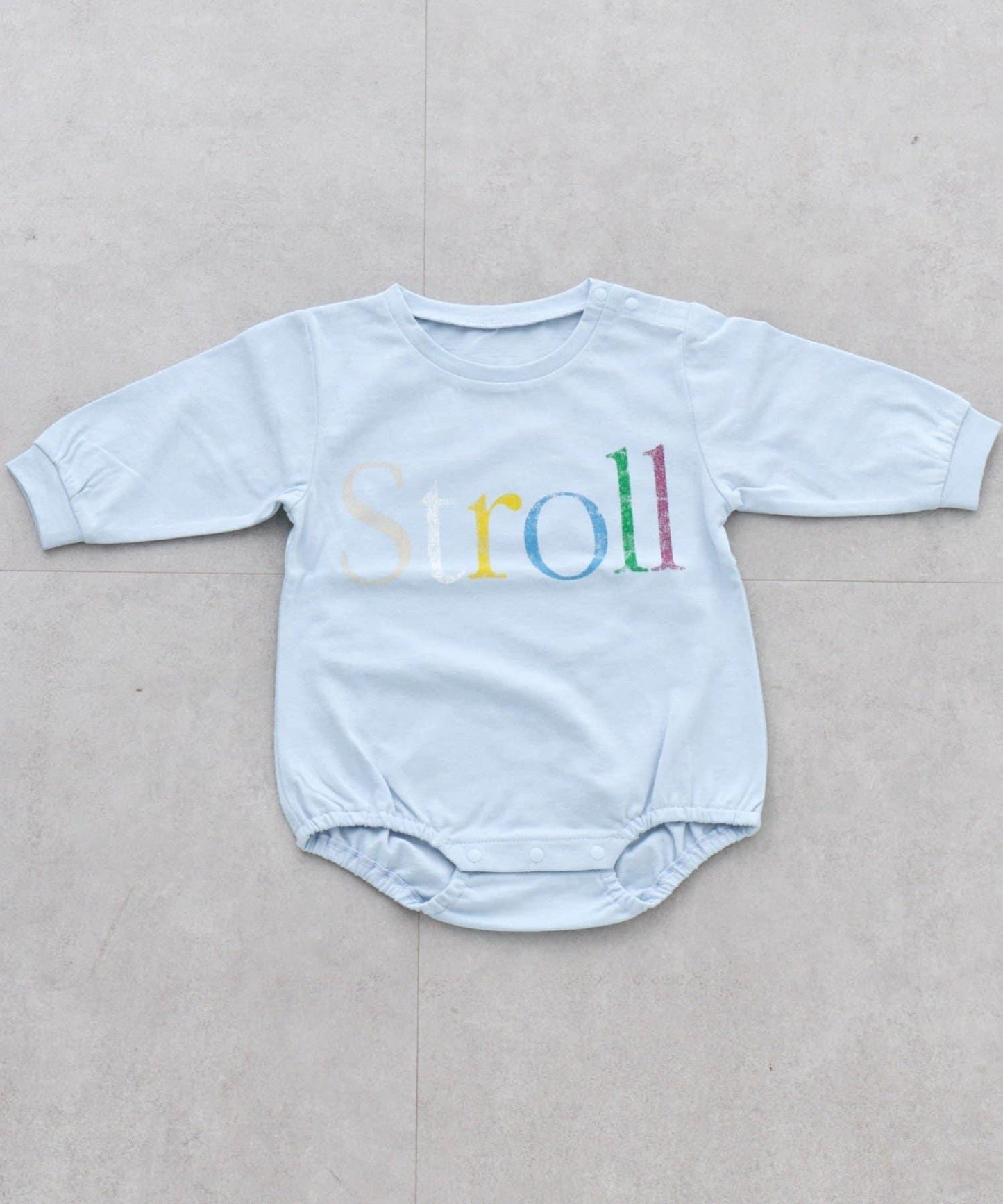 KIDS 做舊色LOGO輕薄裡毛連體衣