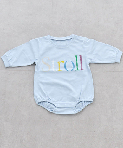 KIDS 做舊色LOGO輕薄裡毛連體衣