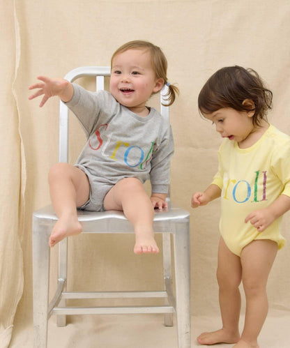 KIDS 做舊色LOGO輕薄裡毛連體衣