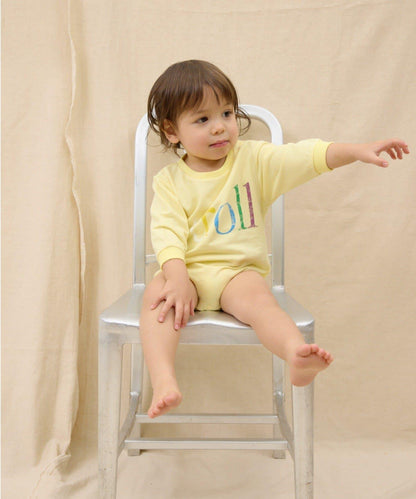 KIDS 做舊色LOGO輕薄裡毛連體衣