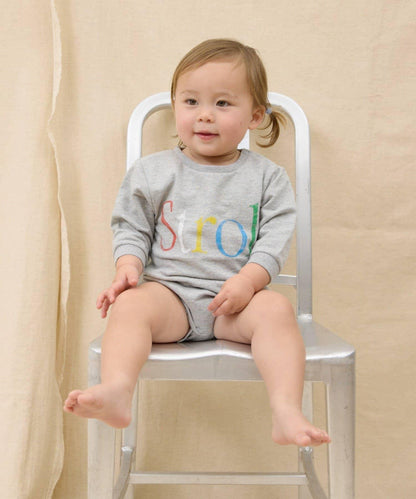 KIDS 做舊色LOGO輕薄裡毛連體衣