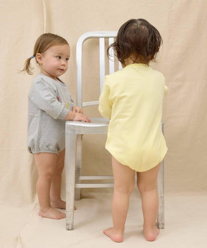 KIDS 做舊色LOGO輕薄裡毛連體衣