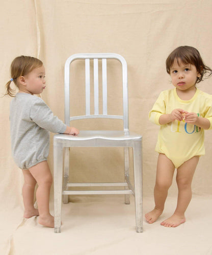 KIDS 做舊色LOGO輕薄裡毛連體衣