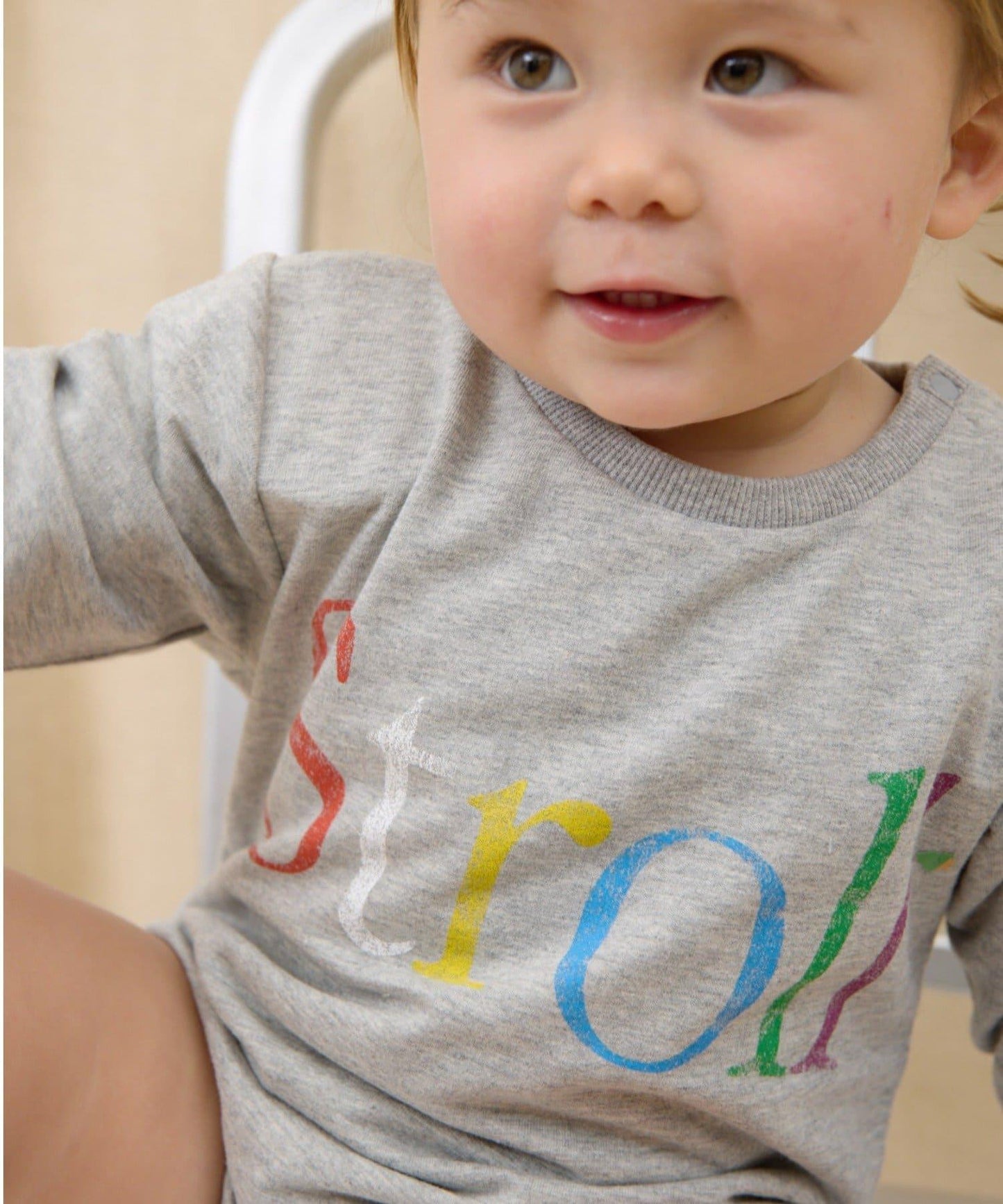 KIDS 做舊色LOGO輕薄裡毛連體衣