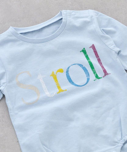 KIDS 做舊色LOGO輕薄裡毛連體衣