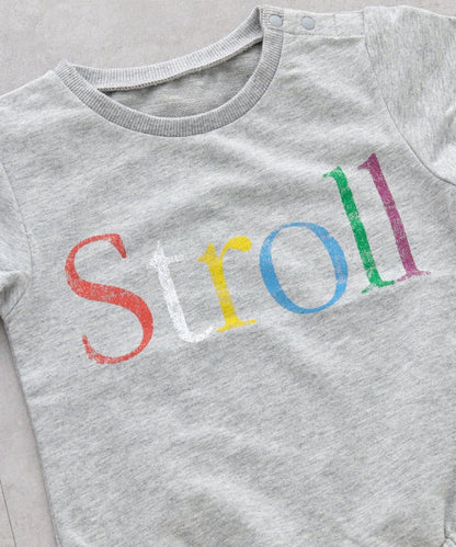 KIDS 做舊色LOGO輕薄裡毛連體衣