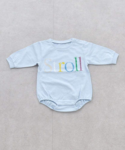 KIDS 做舊色LOGO輕薄裡毛連體衣