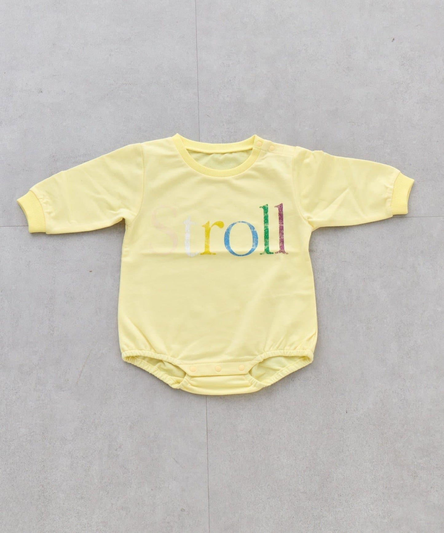 KIDS 做舊色LOGO輕薄裡毛連體衣