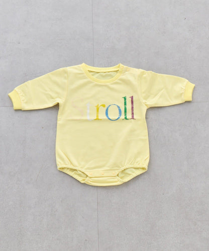 KIDS 做舊色LOGO輕薄裡毛連體衣