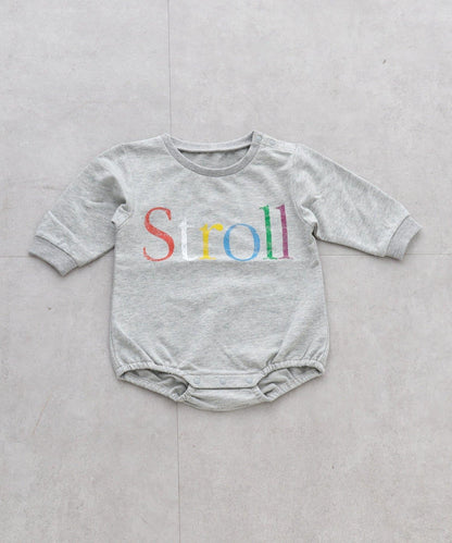 KIDS 做舊色LOGO輕薄裡毛連體衣