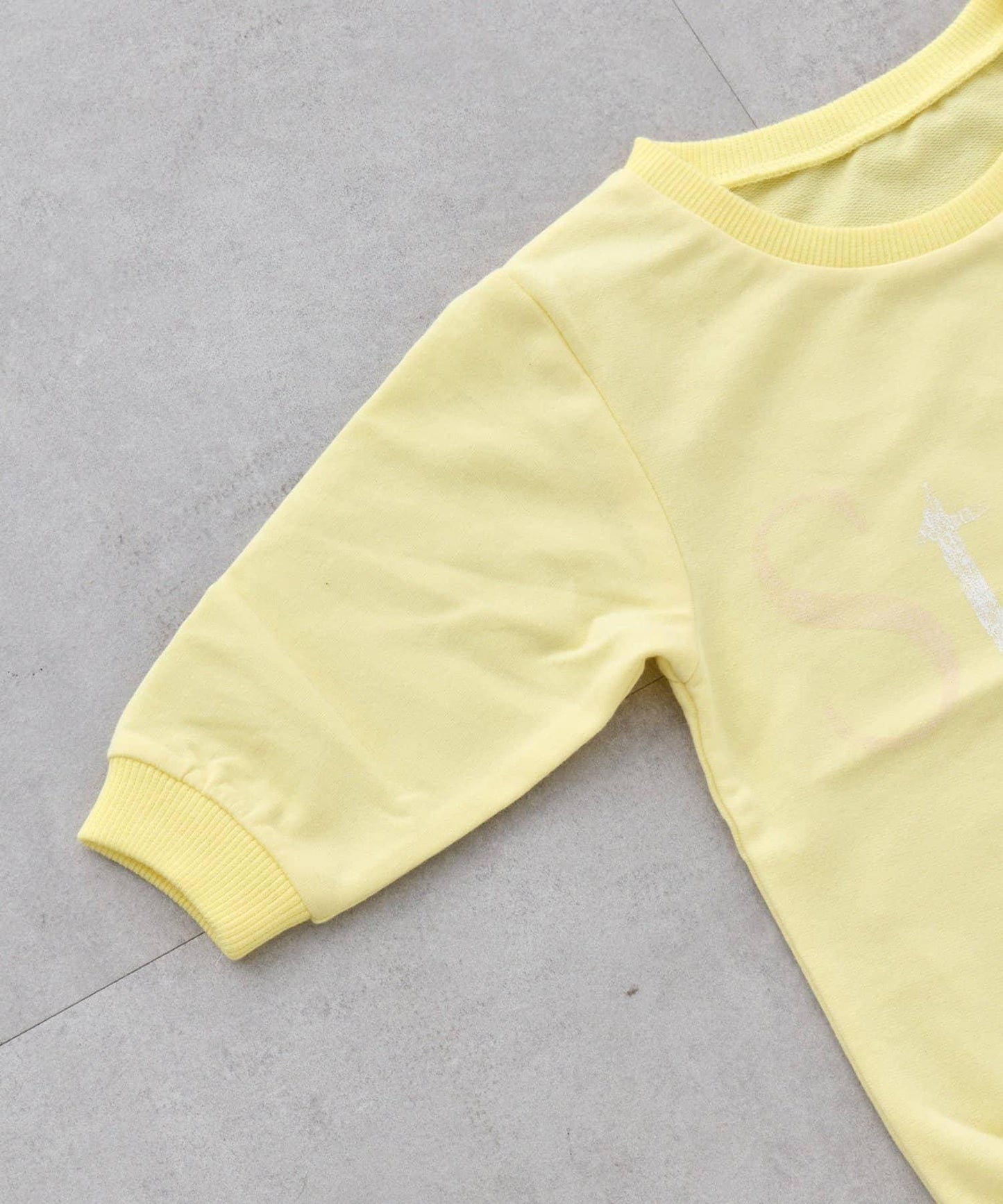 KIDS 做舊色LOGO輕薄裡毛連體衣