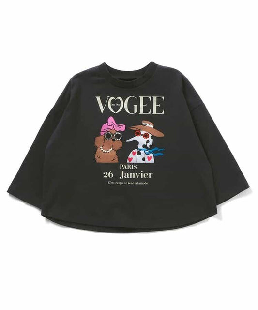 GIRLS 多元素設計 長袖T恤