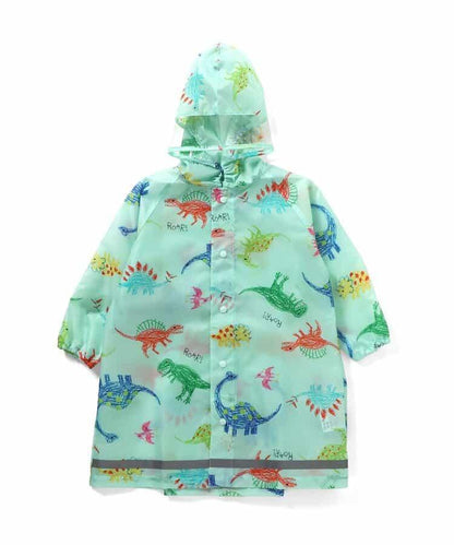蠟筆手繪恐龍圖案兒童雨衣