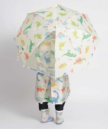 蠟筆手繪恐龍圖案兒童雨衣