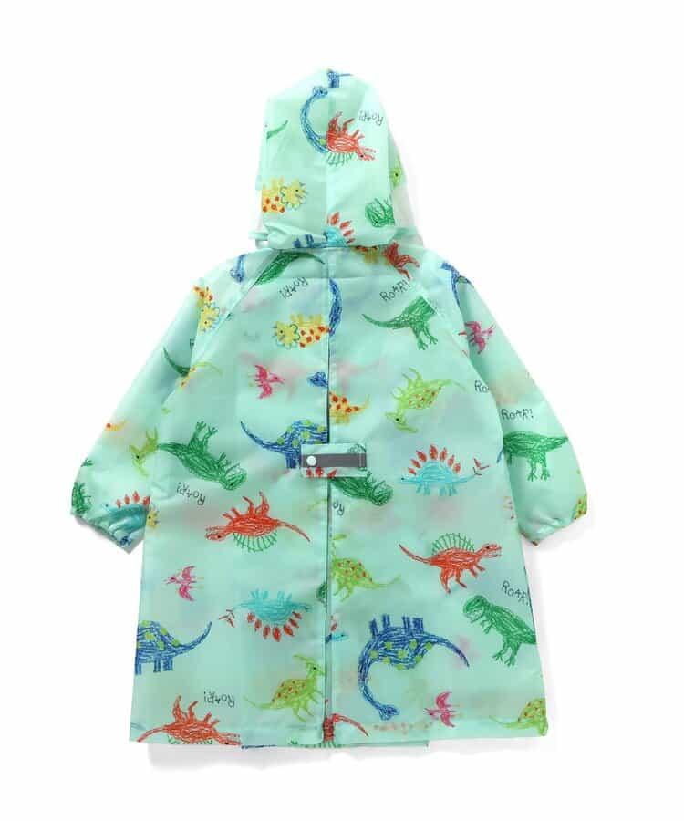 蠟筆手繪恐龍圖案兒童雨衣