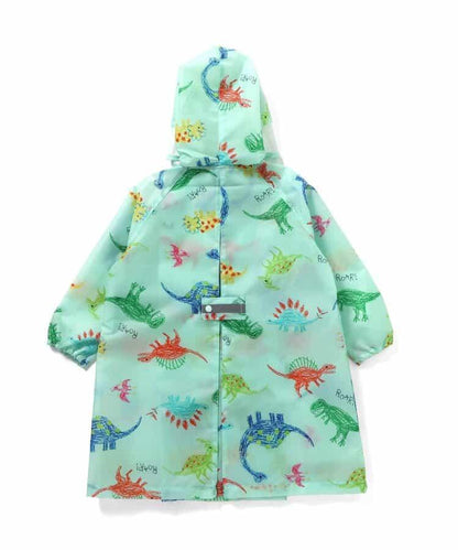 蠟筆手繪恐龍圖案兒童雨衣