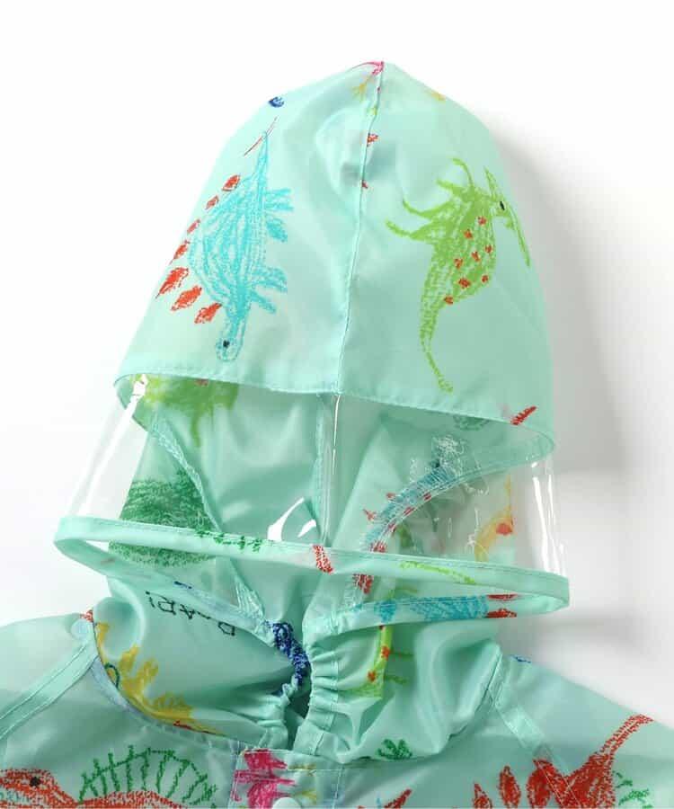 蠟筆手繪恐龍圖案兒童雨衣