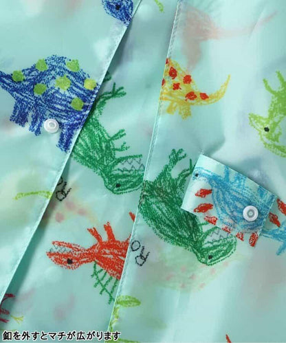 蠟筆手繪恐龍圖案兒童雨衣