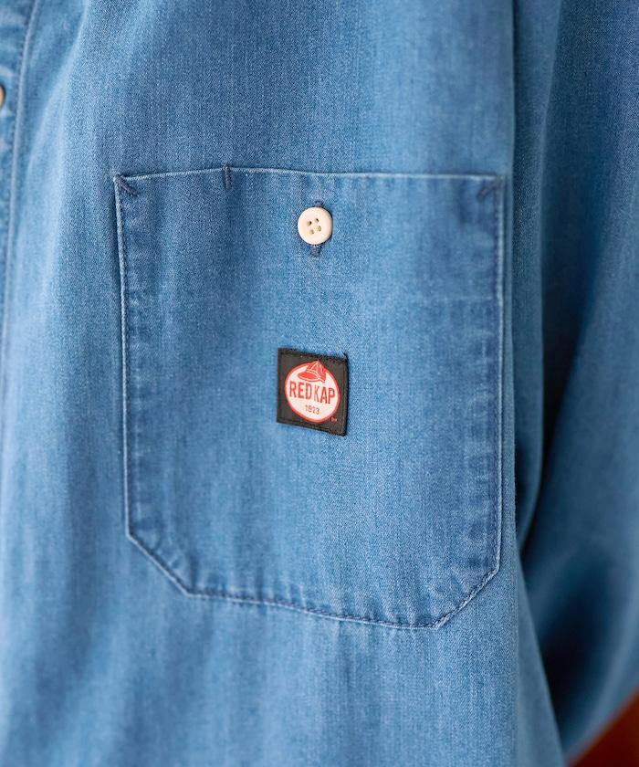 Tencel denim 無領 襯衫連衣裙