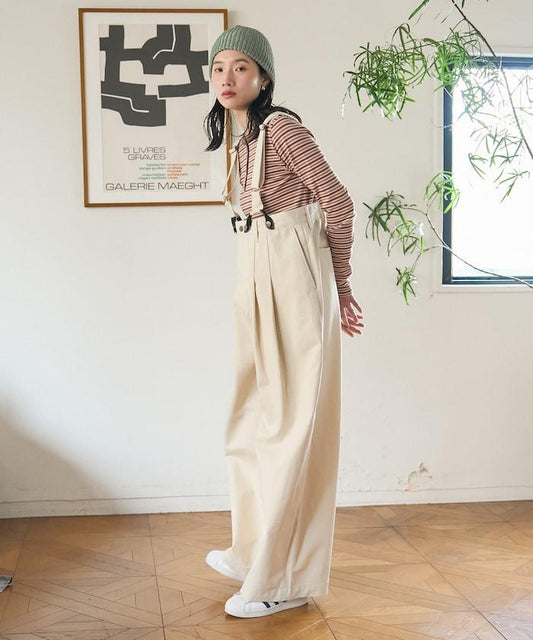 聯名款 寬鬆 雙褶 吊帶設計 牛仔褲（可成套搭配）