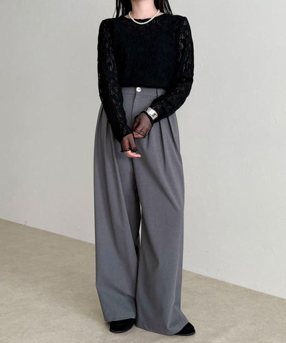 網紗拼接蕾絲長袖T恤