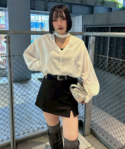 前後兩穿設計 Mavie..7 立領襯衫